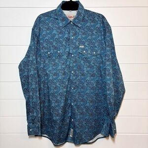 Rafter C Shirt Extra Large Pearl Snap Pro Flex 45 Performance Western Size XL